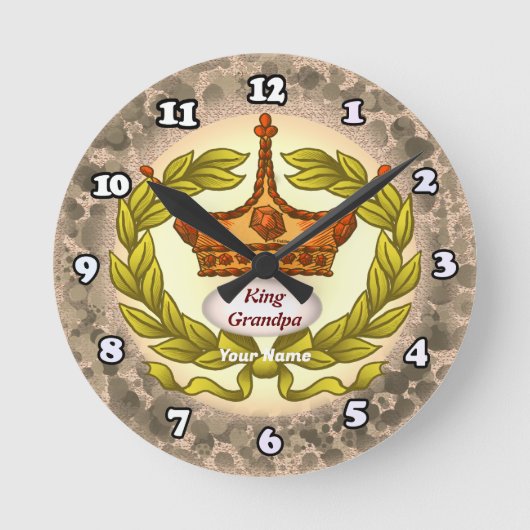 King Grandpa Clock Ronde Klok (Voorkant)