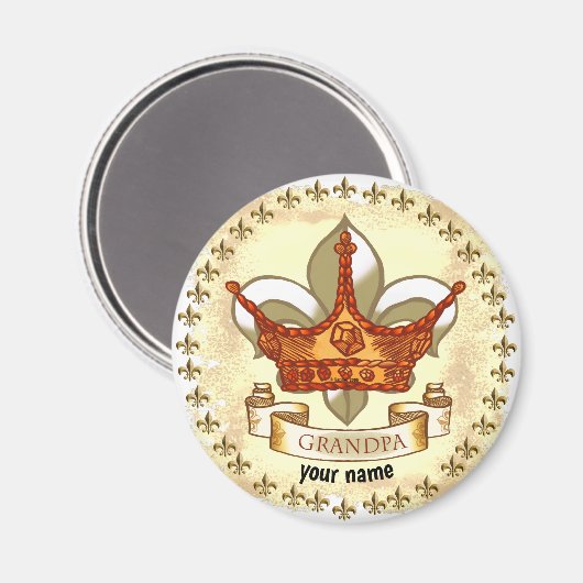 King Grandpa-magneet Magneet (Voorkant / Achterkant)