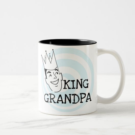 King Grandpa T-shirts en cadeaus Tweekleurige Koffiemok (Rechts)