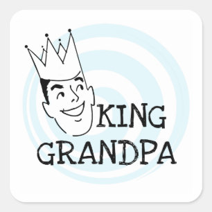 King Grandpa T-shirts en cadeaus Vierkante Sticker