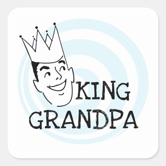 King Grandpa T-shirts en cadeaus Vierkante Sticker (Voorkant)