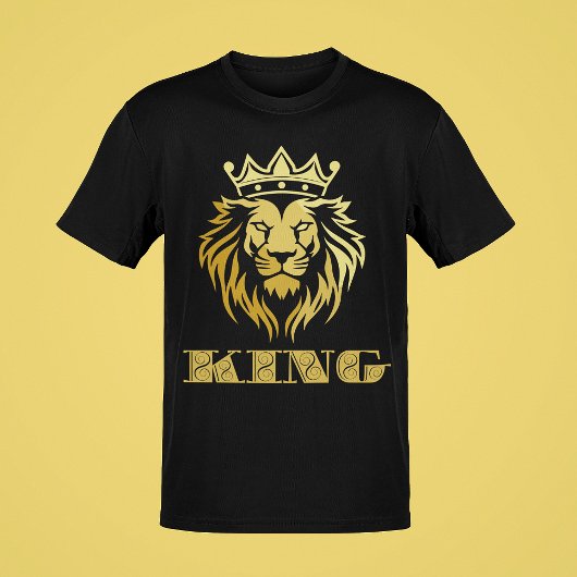 King Graphic w/Crown Golden Lion Gekleurde Mannen T-shirt