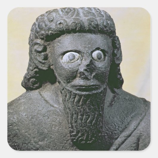 King Hadad, van het paleis bij Tell-Halaf, Syrië Vierkante Sticker (Voorkant)