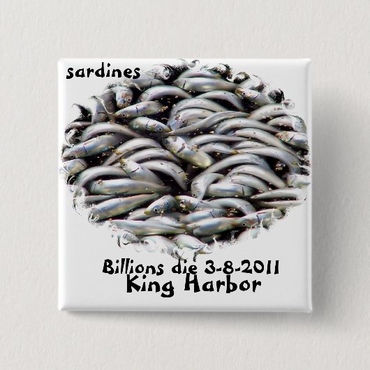 King Harbour-Sardines_ Vierkante Button 5,1 Cm (Voorkant)