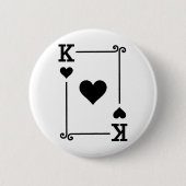 King Hearts Kaart Kostuum Speelkaarten King Hearts Ronde Button 5,7 Cm (Voorkant)