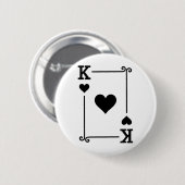 King Hearts Kaart Kostuum Speelkaarten King Hearts Ronde Button 5,7 Cm (Voorkant /achterkant)