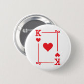 King Hearts Kaart Kostuum Speelkaarten King Hearts Ronde Button 5,7 Cm (Voorkant /achterkant)
