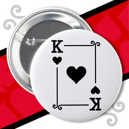 King Hearts Kaart Kostuum Speelkaarten King Hearts Ronde Button 5,7 Cm
