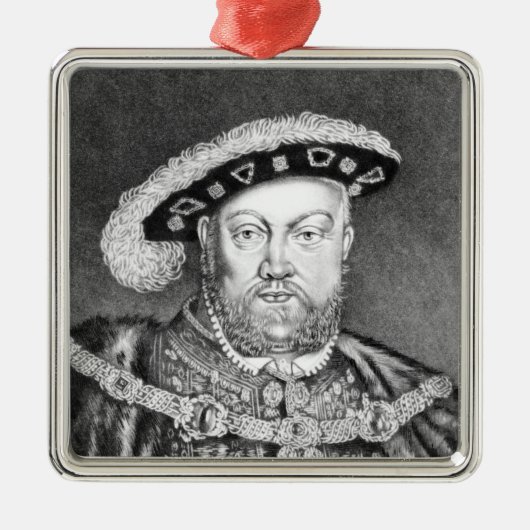 King Henry VIII illustratie Metalen Ornament (Voorkant)