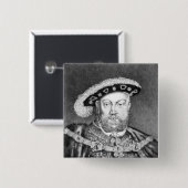 King Henry VIII illustratie Vierkante Button 5,1 Cm (Voorkant /achterkant)