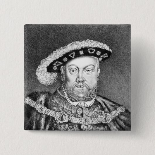 King Henry VIII illustratie Vierkante Button 5,1 Cm (Voorkant)