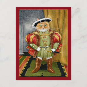 King Henry VIII royal cat-kaart Briefkaart