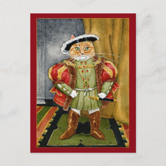 King Henry VIII royal cat-kaart Briefkaart (Voorkant)