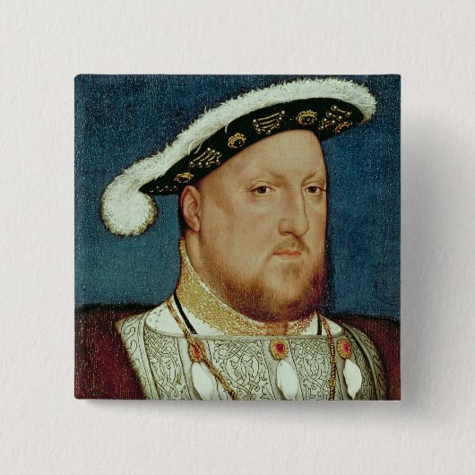 King Henry VIII Vierkante Button 5,1 Cm (Voorkant)
