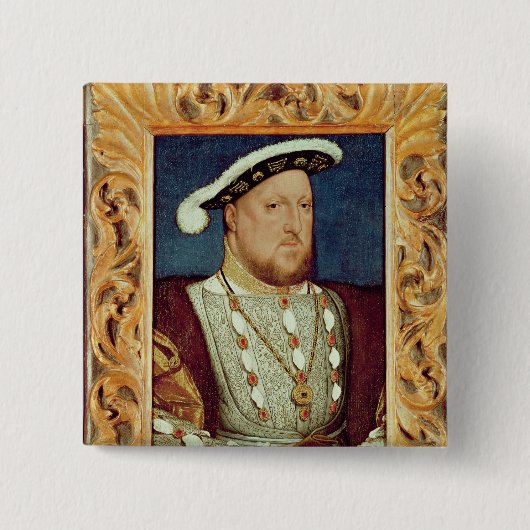 King Henry VIII Vierkante Button 5,1 Cm (Voorkant)