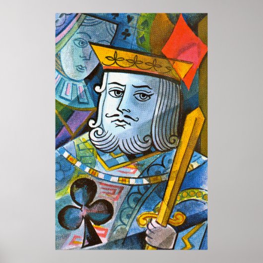 King Holding Sword stock illustration Poster (Voorkant)