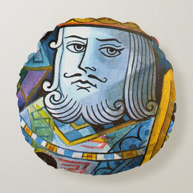King Holding Sword stock illustration Rond Kussen (Voorkant)