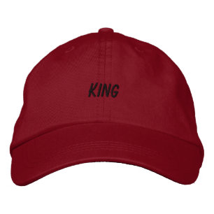 KING Hoofddoek Rode Hoed Elegante Zonneklep Knap L Geborduurde Pet