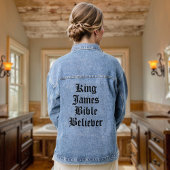King James Bible Gelovige Christelijk Geloof Denim Jacket