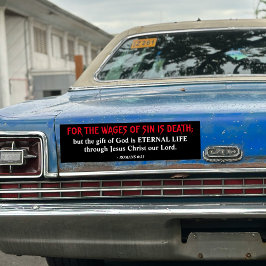 King James Bijbel Romeinen 6:23 Evangelie Christel Bumpersticker