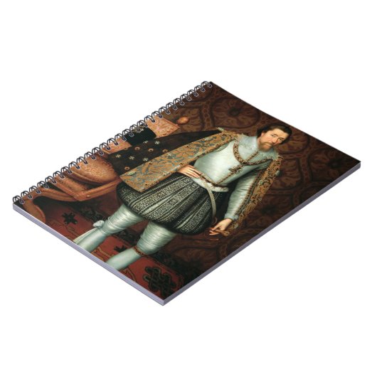 King James I of England (1566-1625) (olie op canva Notitieboek (Linkerzijde)