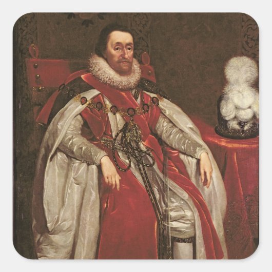 King James I of England and VI of Scotland, 1621 Vierkante Sticker (Voorkant)