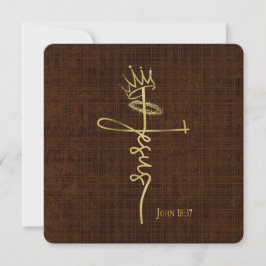 KING JESUS Elegant Brons Christelijk Kerstmis Kaart