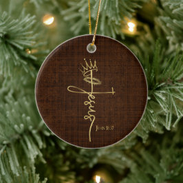 KING JESUS Elegant Brons Christelijk Kerstmis Keramisch Ornament