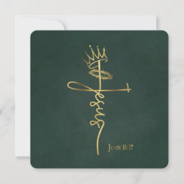 KING JESUS Elegant Christelijk Groen Vlak Kerstmis Kaart
