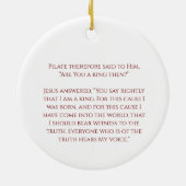 KING JESUS Elegant Mahonie Christelijk Kerstmis Keramisch Ornament (Achterkant)