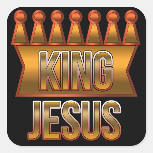 King Jesus Gold Crown Christelijke Stickers (Voorkant)