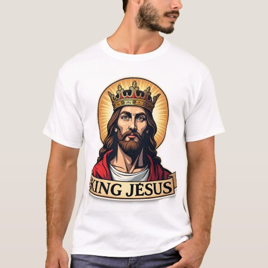 King Jesus-spandoek Vintage graveer Shirt 2 (Voorkant)