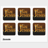 King Jesus Square Stickers (Vel)