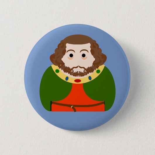 King John of England Ronde Button 5,7 Cm (Voorkant)