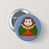 King John of England Ronde Button 5,7 Cm (Voorkant /achterkant)