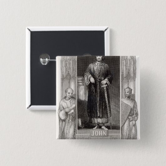 King John Vierkante Button 5,1 Cm (Voorkant /achterkant)