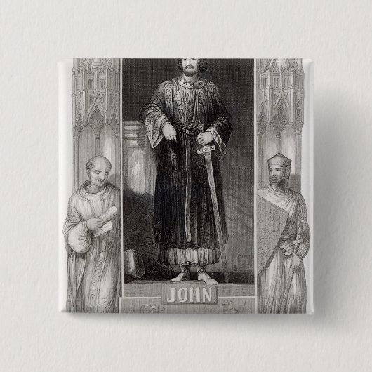 King John Vierkante Button 5,1 Cm (Voorkant)