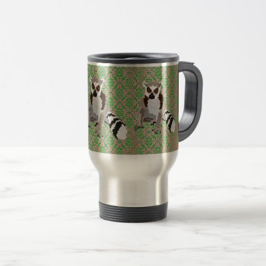 King Julian Damask Travel Mug Reisbeker (Voorkant rechts)