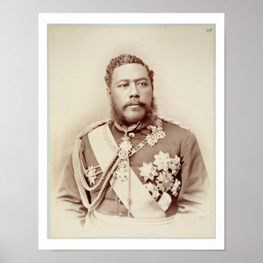 King Kalakaua (1836-91), wijlen c19th (foto sepia) Poster (Voorkant)