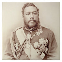 King Kalakaua (1836-91), wijlen c19th (foto sepia)