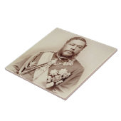 King Kalakaua (1836-91), wijlen c19th (foto sepia) Tegeltje (Zijkant)