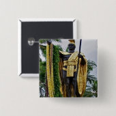 King Kamehameha Vierkante Button 5,1 Cm (Voorkant /achterkant)