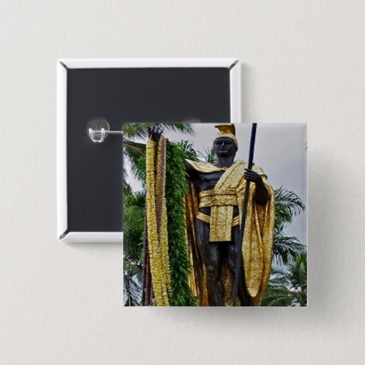 King Kamehameha Vierkante Button 5,1 Cm (Voorkant /achterkant)