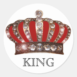 "KING" (kan personaliseren) Ronde Sticker