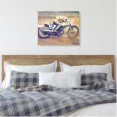 "King" Kenny Roberts, in actie op de crossmotor Canvas Afdruk (Insitu (Slaapkamer))