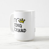 King-koffie-mok met gepersonaliseerde naam koffiemok (Voorkant links)