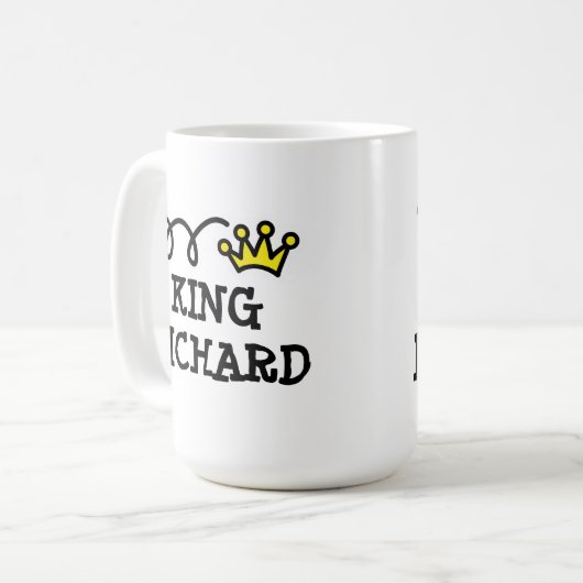 King-koffie-mok met gepersonaliseerde naam koffiemok (Voorkant links)