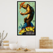 King Kong Horror Monster Movie Poster  (Keuken)