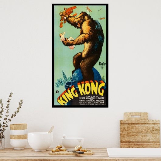 King Kong Horror Monster Movie Poster  (Keuken)