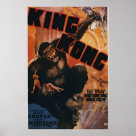 King Kong Vintage Stijl 1930s Sci-Fi Film Poster